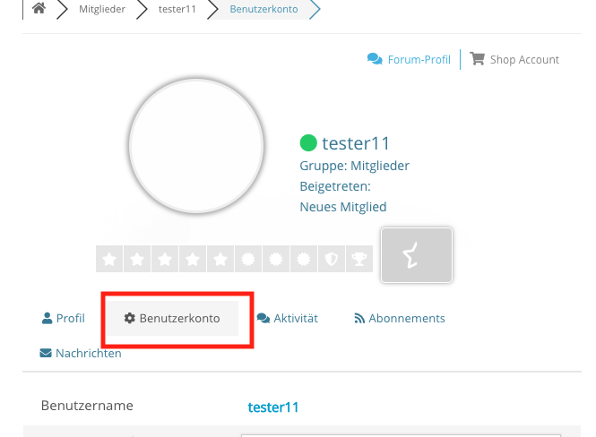 Avatarbild einstellen - das Bild in Ihrem Forumsprofil
