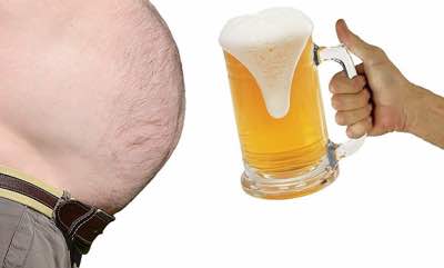 Mann Bier Alkohol fettleibig