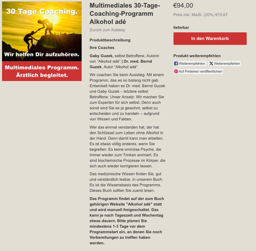 In 30 Tagen aus dem Alkohol: Unser ärztlich begleitetes Coachingprogramm