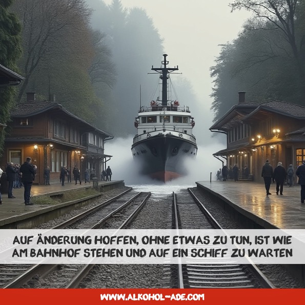 Auf Änderung hoffen, ohne etwas zu tun, ist wie am Bahnhof stehen und auf ein Schiff zu warten