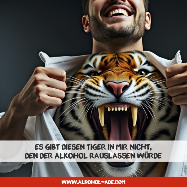 Es gibt diesen Tiger in mir nicht, den der Alkohol rauslassen würde Es gibt diesen Tiger in mir nicht, den der Alkohol rauslassen würde