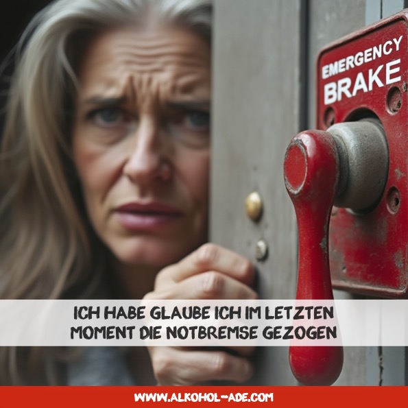 Ich habe glaube ich im letzten Moment die Notbremse gezogen Ich habe glaube ich im letzten Moment die Notbremse gezogen