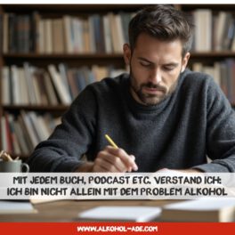 Mit jedem Buch, Podcast etc. verstand ich- ich bin nicht allein mit dem Problem Alkohol