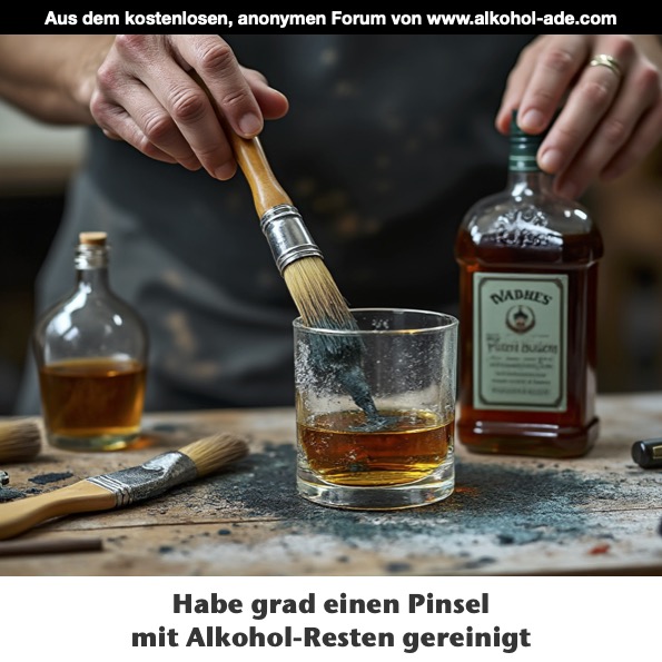 Habe grad einen Pinsel mit Alkohol-Resten gereinigt Habe grad einen Pinsel mit Alkohol-Resten gereinigt