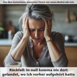 Rückfall- In null komma nix dort gelandet, wo ich vorher aufgehört hatte