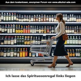 Ich lasse das Spirituosenregal links liegen