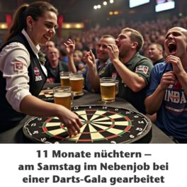 11 Monate nüchtern – am Samstag im Nebenjob bei einer Darts-Gala gearbeitet