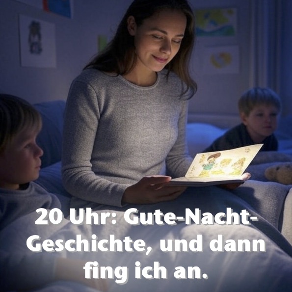 20 Uhr: Gute-Nacht-Geschichte, und dann fing ich an
