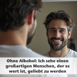 Ohne Alkohol- Ich sehe einen großartigen Menschen, der es wert ist, geliebt zu werden