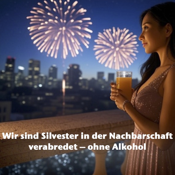 Wir sind für Silvester in der Nachbarschaft verabredet – ohne Alkohol Wir sind für Silvester in der Nachbarschaft verabredet – ohne Alkohol