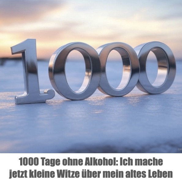 1000 Tage ohne Alkohol: Ich mache jetzt kleine Witze über mein altes Leben 1000 Tage ohne Alkohol: Ich mache jetzt kleine Witze über mein altes Leben