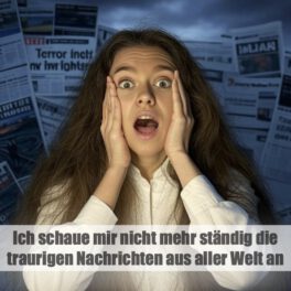 Ich schaue mir nicht mehr ständig die traurigen Nachrichten aus aller Welt an