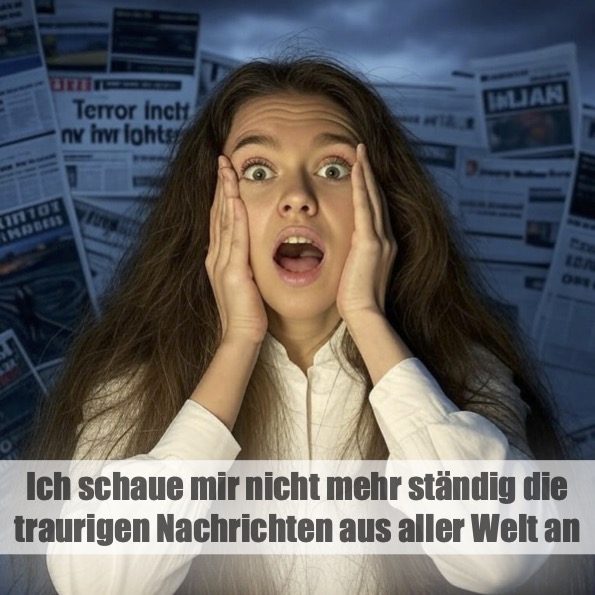 Ich schaue mir nicht mehr ständig die traurigen Nachrichten aus aller Welt an