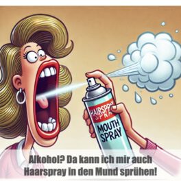 Alkohol? Da kann ich mir auch Haarspray in den Mund sprühen!
