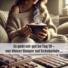 Es geht mir gut an Tag 19 – nur dieser Hunger auf Schokolade …