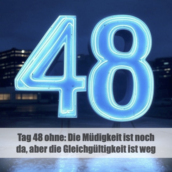 Tag 48 ohne: Die Müdigkeit ist noch da, aber die Gleichgültigkeit ist weg