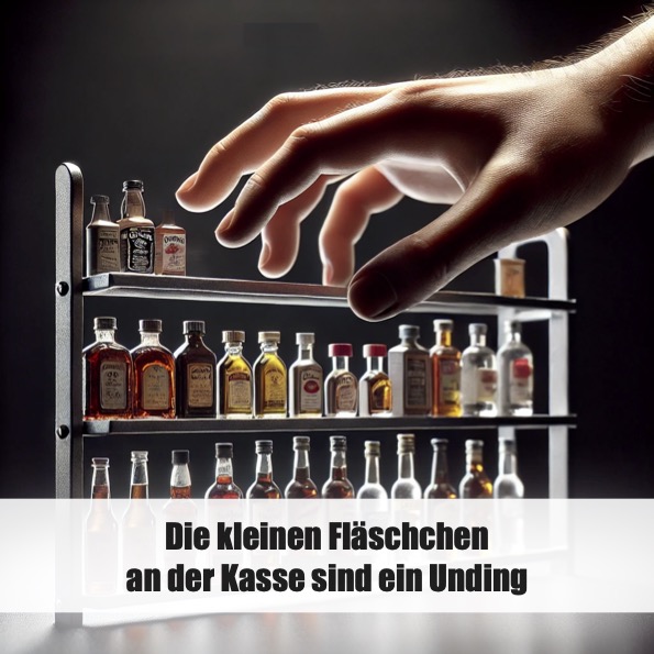 Die kleinen Fläschchen  an der Kasse sind ein Unding