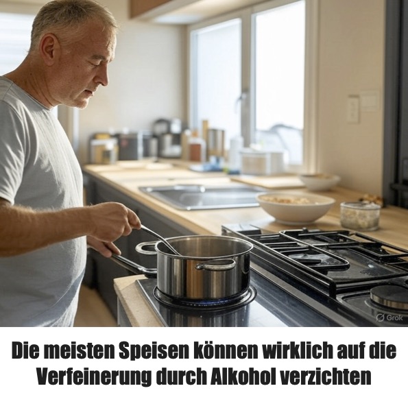 Die meisten Speisen können wirklich auf die Verfeinerung durch Alkohol verzichten