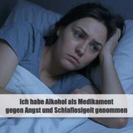 Ich habe Alkohol als Medikament gegen Angst und Schlaflosigeit genommen