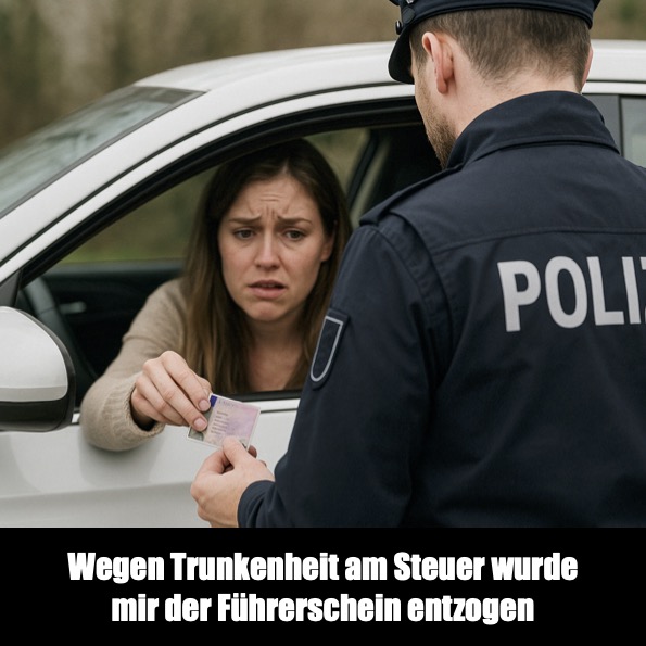 Wegen Trunkenheit am Steuer wurde  mir der Führerschein entzogen