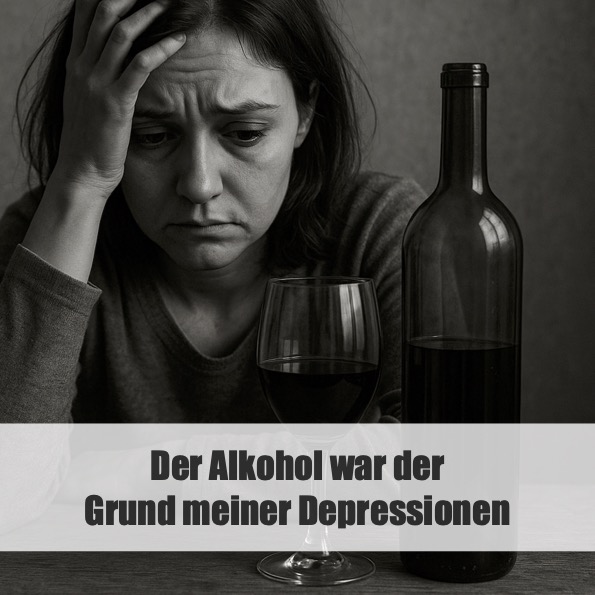 Später habe ich Alkohol gegen meine immer stärker werdende Depressionen genutzt, wobei ich jetzt weiß, daß der Alkohol die Ursache der Depression war.