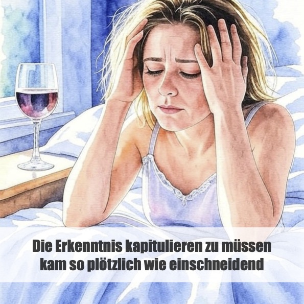 Versoffen, verkatert, mit rasendem Puls und trockenem Mund wachte ich auf. Trotz der brummenden Kopfschmerzen beschlich mich das gut bekannte Gefühl, wieder einmal versagt zu haben.