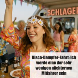 Disco-Dampfer-Fahrt- Ich werde eine der sehr wenigen nüchternen Mitfahrer sein