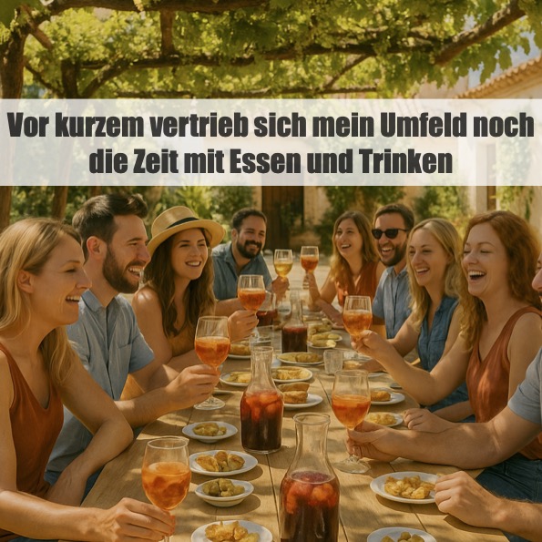 Kaum begegnete man sich, stand schon nach Minuten ein Glas Wein oder Aperol auf dem Tisch.