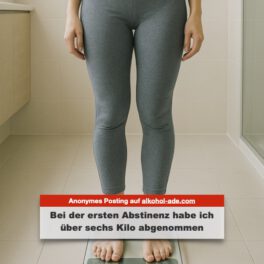 Bei der ersten Abstinenz habe ich über sechs Kilo abgenommen