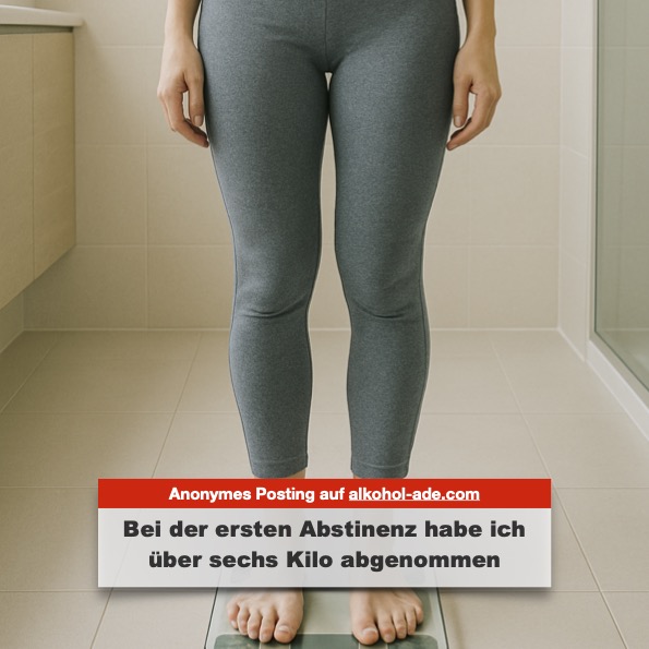 Bei der ersten Abstinenz habe ich über 6 Kilo abgenommen, scheinbar einfach so und habe dennoch Süssigkeiten "gefressen".