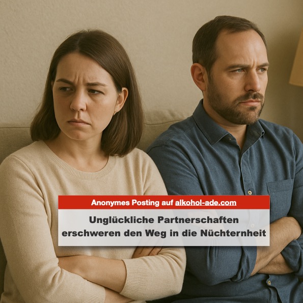 Es gibt auch unglückliche Partnerschaften, bis hin zur Toxizität, die es unglaublich erschweren, den Weg in die Nüchternheit zu finden.