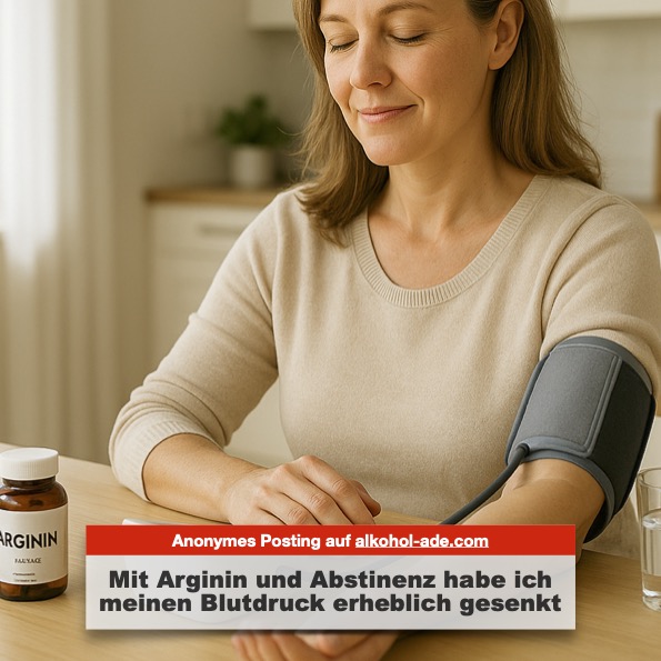 Ich habe mit dem Arginin den Blutdruck erheblich senken können, (vermutlich auch durch die Abstinenz!)
