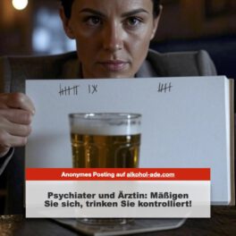 Psychiater und Ärztin- Mäßigen Sie sich, trinken Sie kontrolliert!
