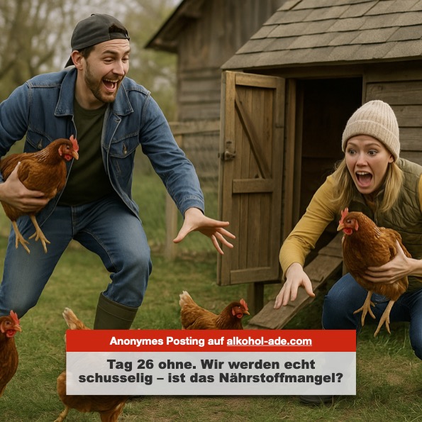 Wir verspüren beide kein Verlangen nach Alkohol. In den letzten Tagen sind wir aber plötzlich echt schusselig und vergessen wichtige Dinge.