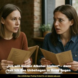 Ich will keinen Alkohol trinken – dann sah ich das Unbehagen in ihren Augen