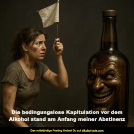 Die bedingungslose Kapitulation vor dem Alkohol stand am Anfang meiner Abstinenz