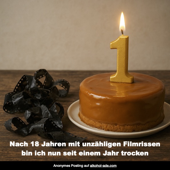 Geburtstagkuchen und Filmrolle, symbolisiert ein Jahr Trockengeburtstag und viele Filmrisse