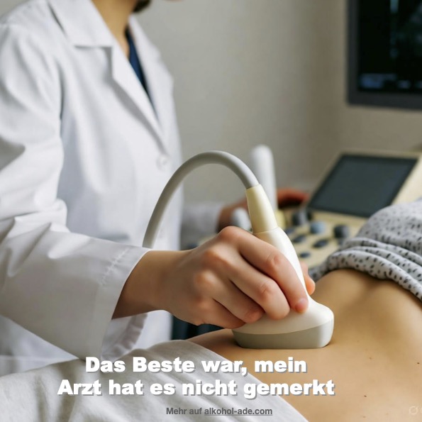 Arzt untersucht Bauch mit Ultraschall