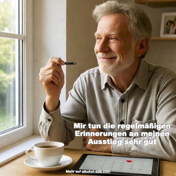 Mann schaut versonnen aus dem Fenster, vor sich ein Terminkalender