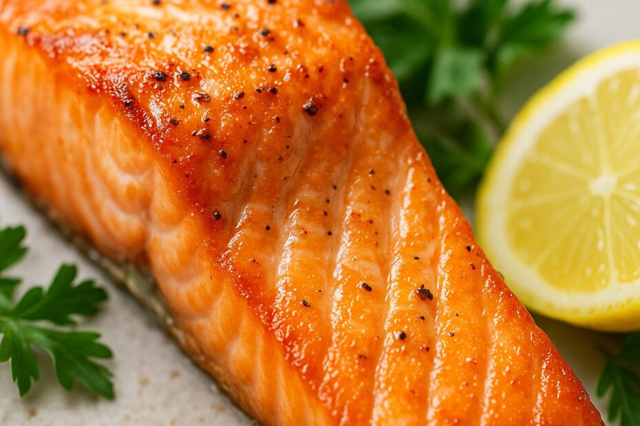 Frisch gebratener Lachs