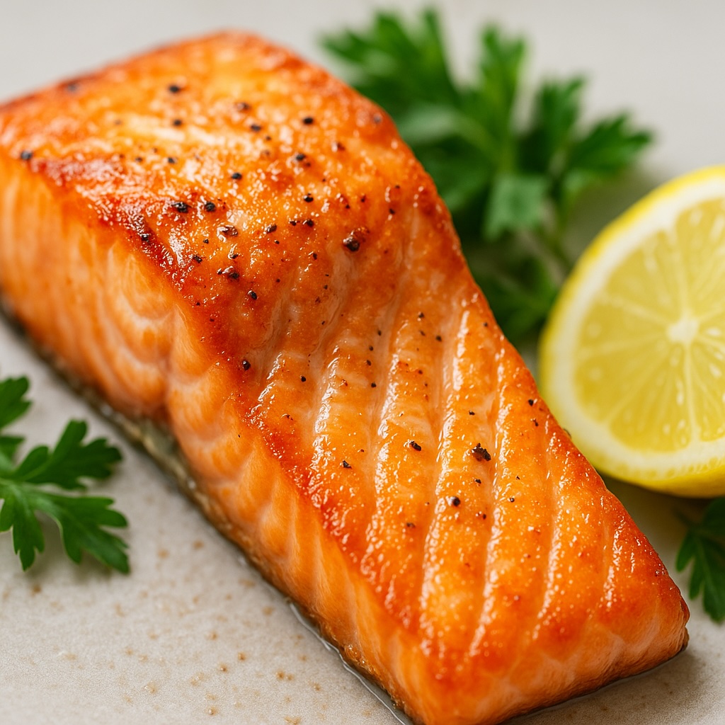 Frisch gebratener Lachs