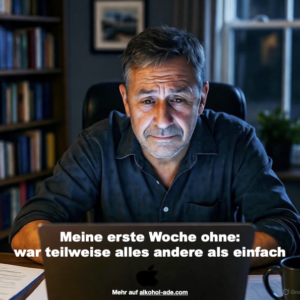 Mann sitzt gestresst und schlaflos vor seinem Laptop