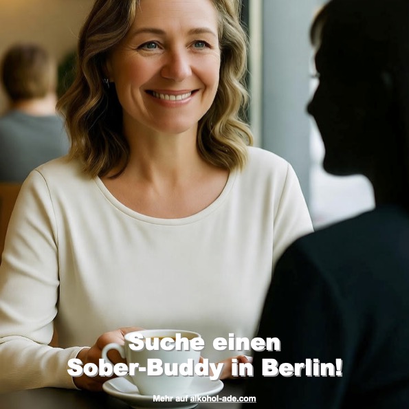 Frau sitzt in einem Kaffee, ihr gegenüber eine Silhoutte