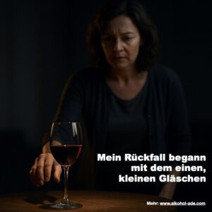 Frau nähert sich zögernd, aber unaufhaltsam einem Glas Wein