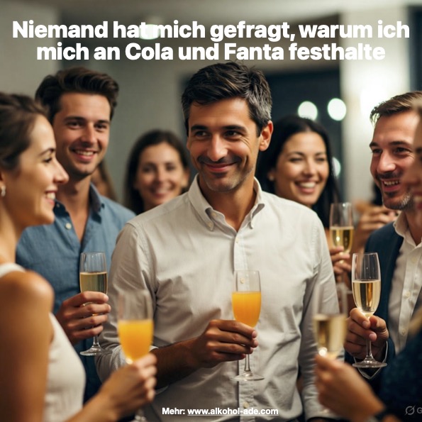 Mann steht mit Limo in einem Sektempfang