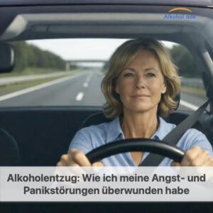 Frau fährt mit entspanntem Gesichtsausdruck auf der Autobahn