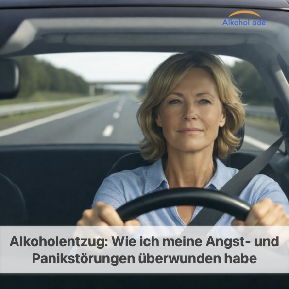 Frau fährt mit entspanntem Gesichtsausdruck auf der Autobahn