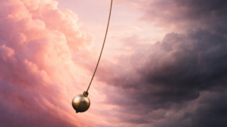 Rosa Wolke mit Pendel nativ