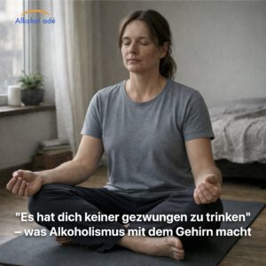 Person meditiert am Morgen – Alltag in der Abstinenz nach Alkoholismus