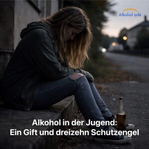 Jugendliche sitzt allein draußen – früher Alkoholkonsum und Alkoholmissbrauch in der Jugend